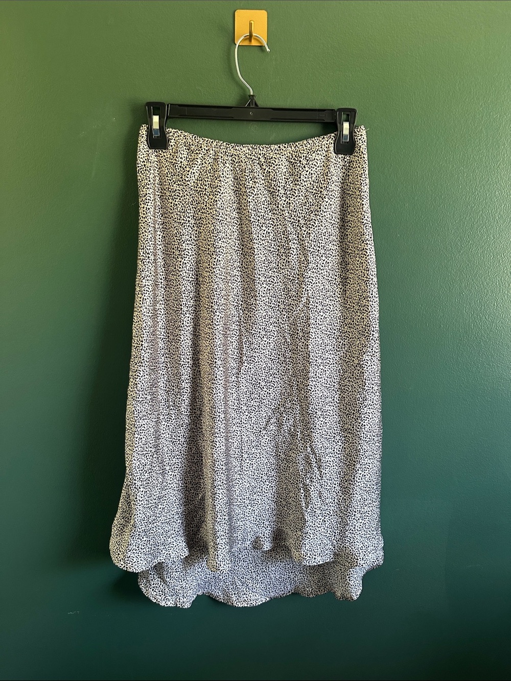 Sienna Sky Black and Tan/Cream Animal Print High-Low Mini Skirt Size M